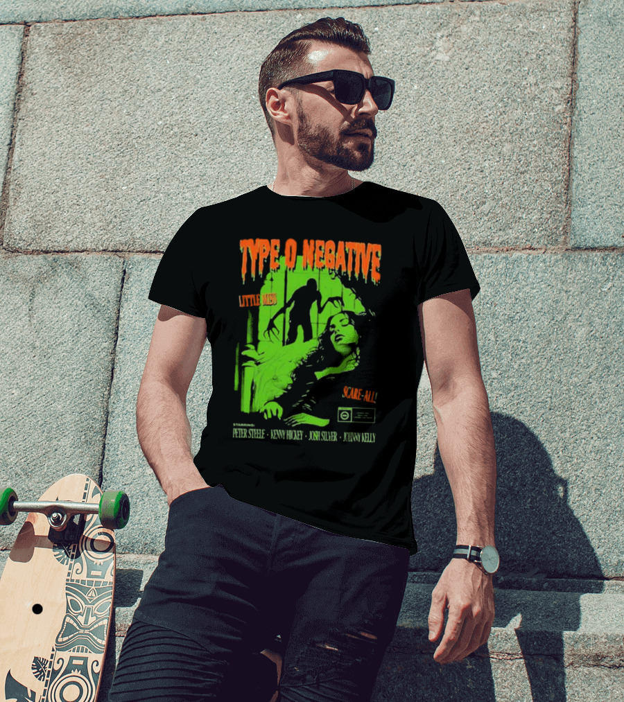 Type O Negative Little Miss Scare-All Horror Starring Peter Steele Kenny Hickey Josh Silver Johnny Kelly T-Shirt