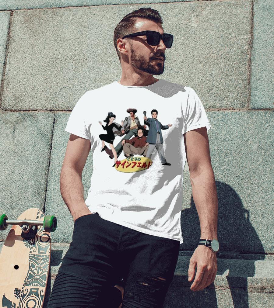 Japanese 90s Sitcom K Thor Jensen Seinfeld Anime Style Characters T-Shirt