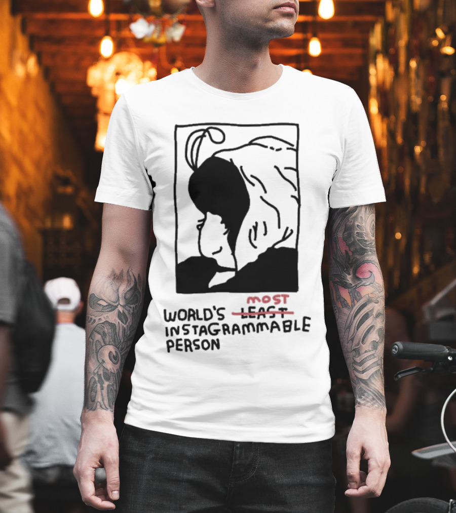 World's Least Instagrammable Person Hoodie Character Line T-Shirt