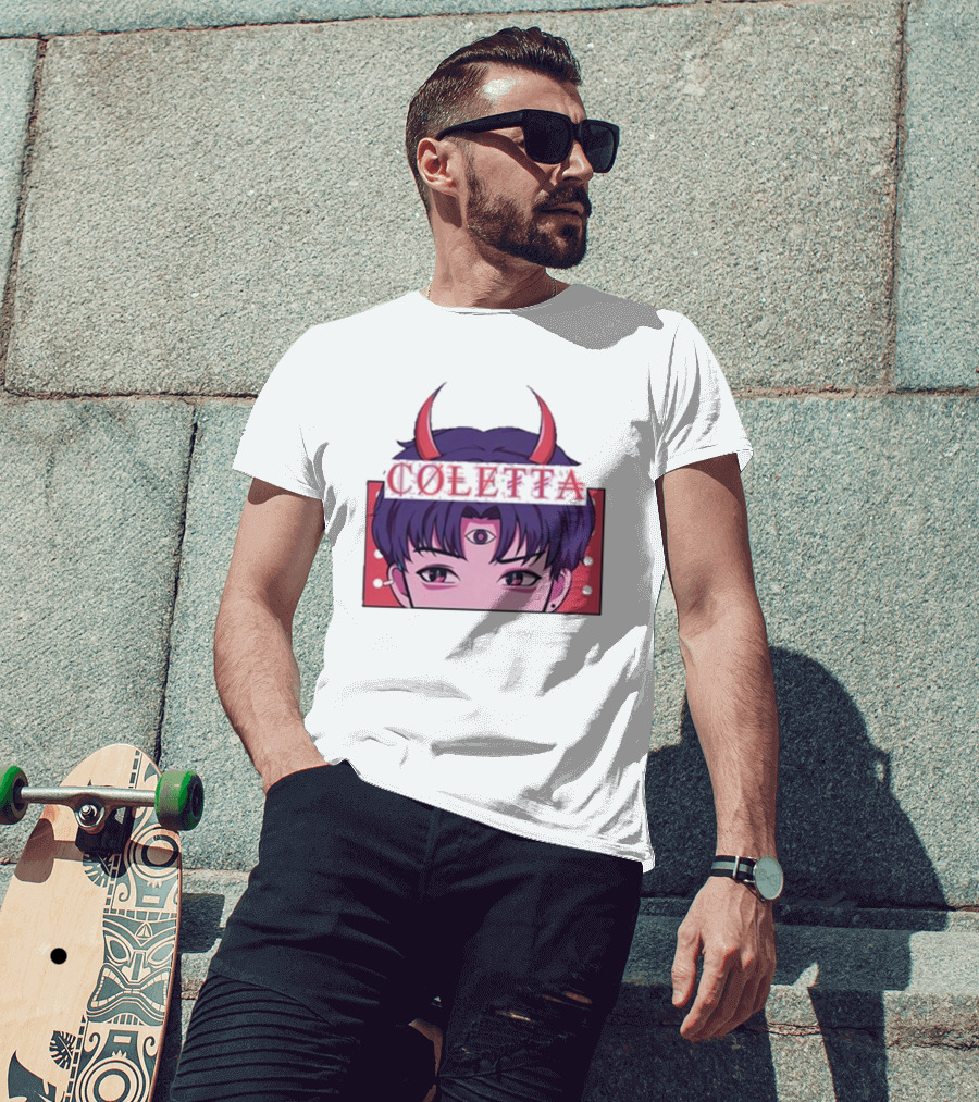 Coletta Manga Anime Third Eye Red Horns T-Shirt