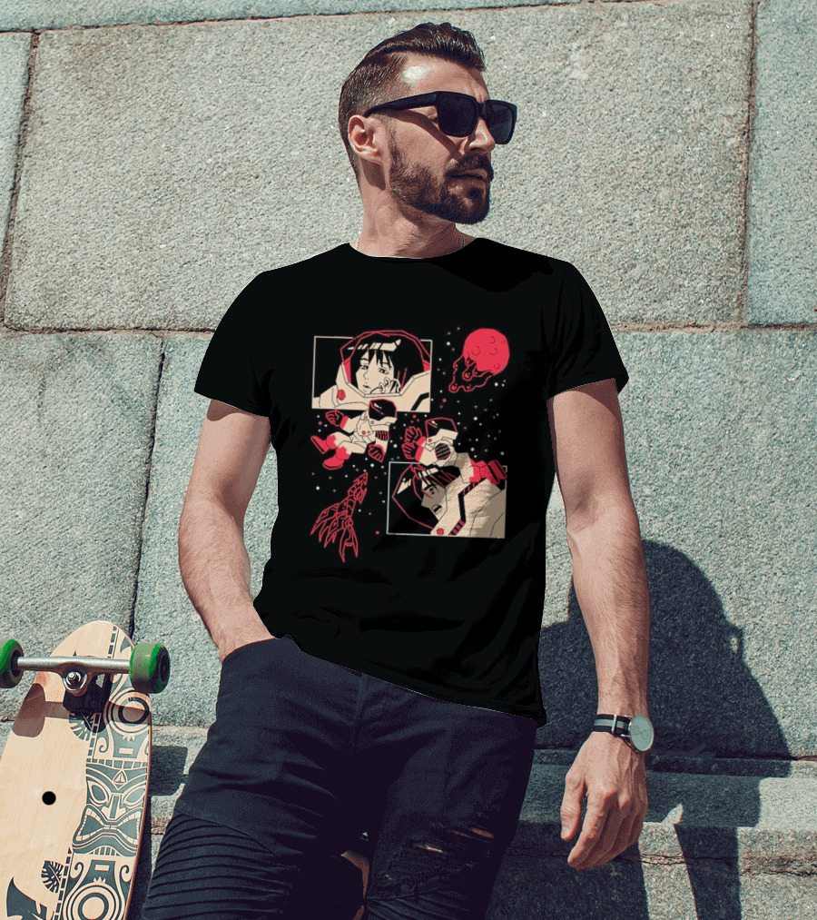 I Will Find You Wherever You Are Japu Space Comic Astronaut Red Planet T-Shirt