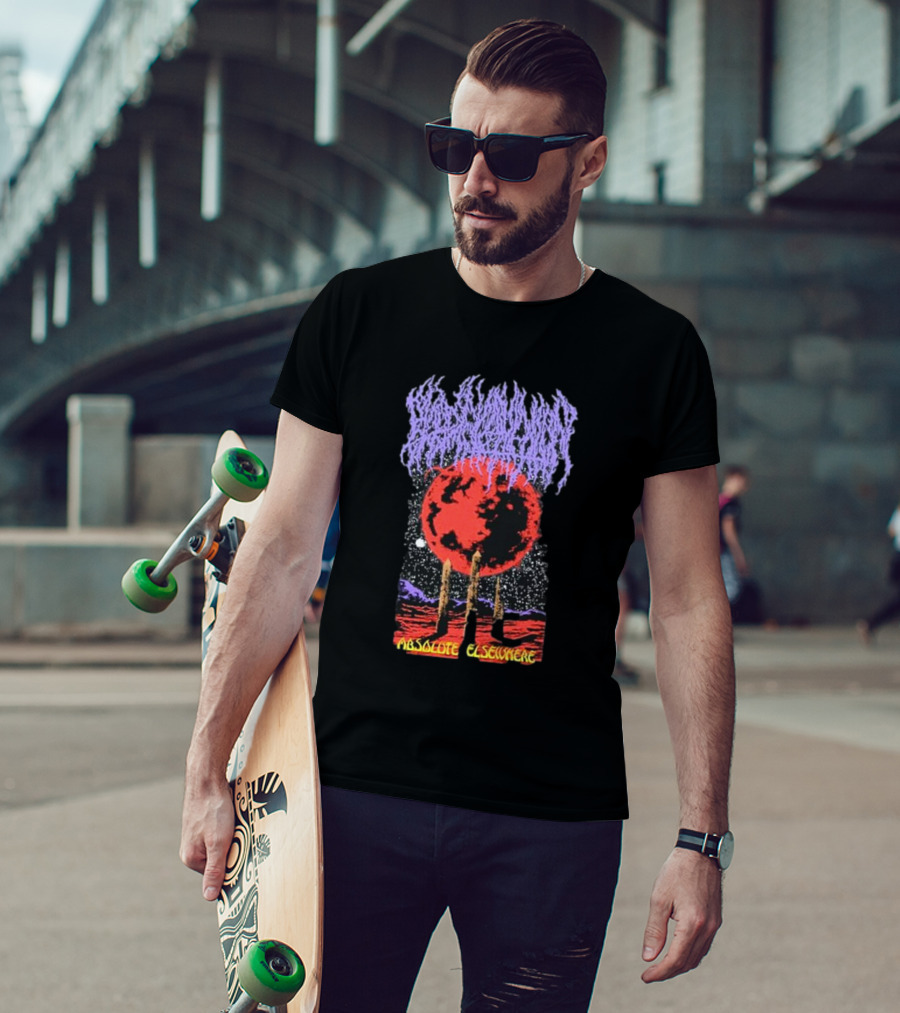 Blood Incantation Absolute Elsewhere All Life Is Temporary Moon And Cosmic Landscape T-Shirt