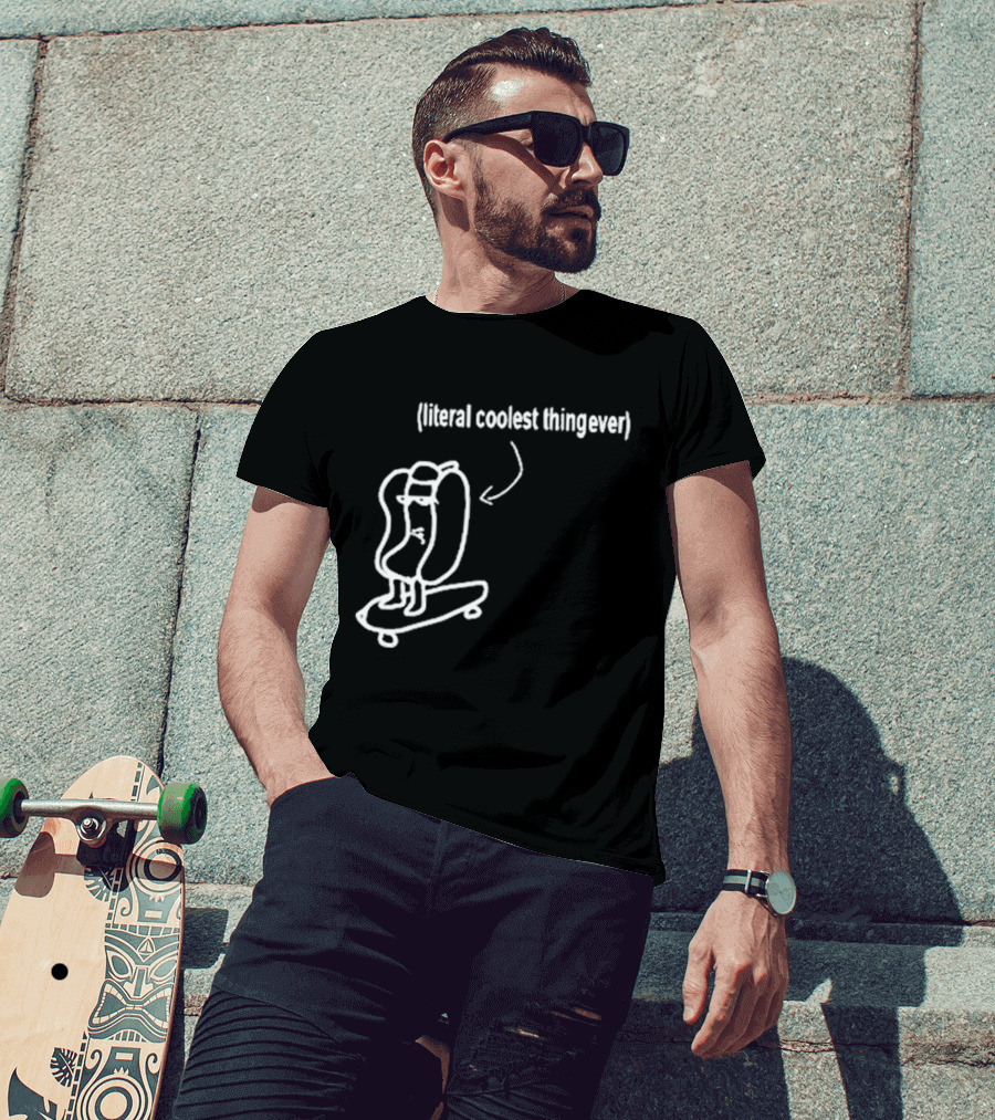 Fallenchungus Literal Coolest Thing Ever Skater Cartoon T-Shirt