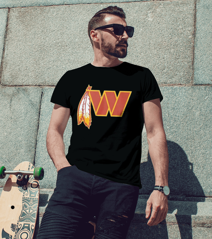 Dan W Quinn Washington Football Logo Icon W Feather T-Shirt