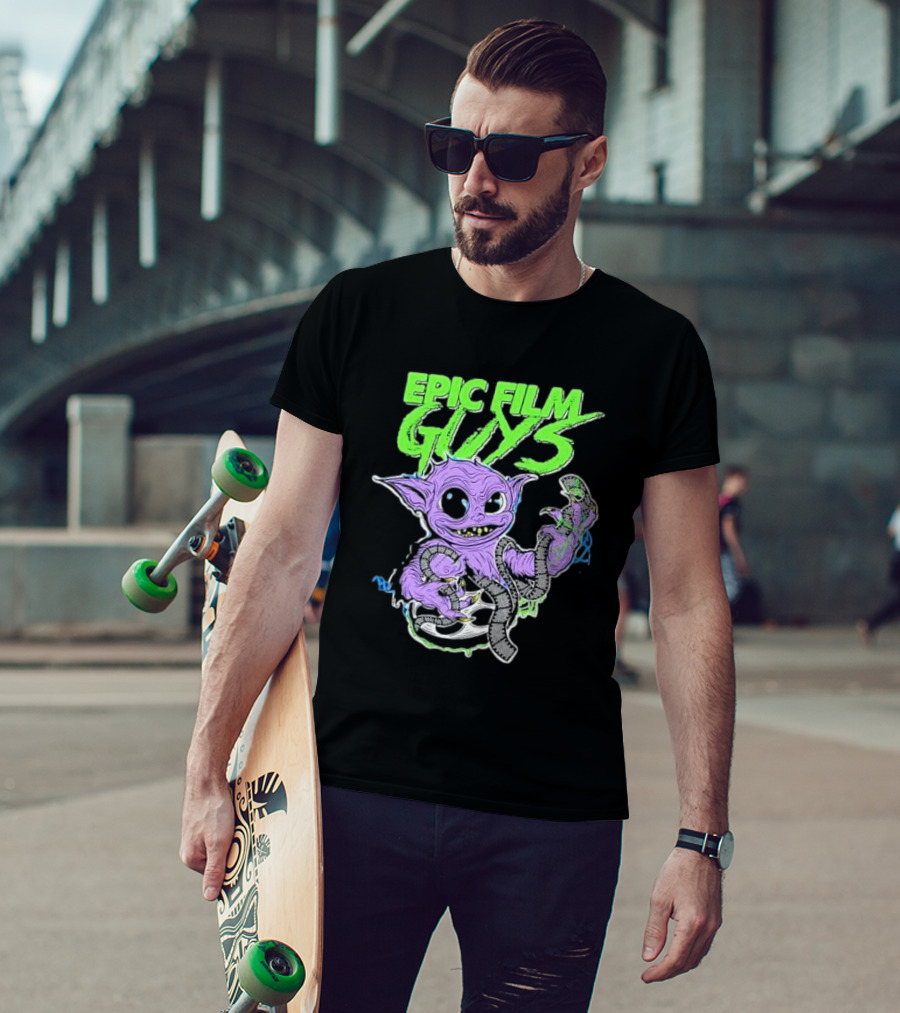 Epic Film Guys Gobby Creature Holding Film Strip T-Shirt