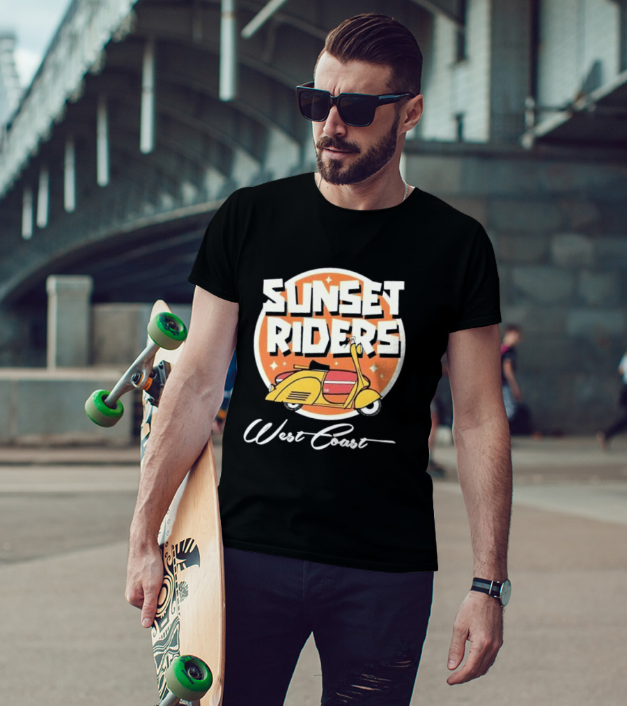 Sunset Riders West Coast Retro Scooter T-Shirt