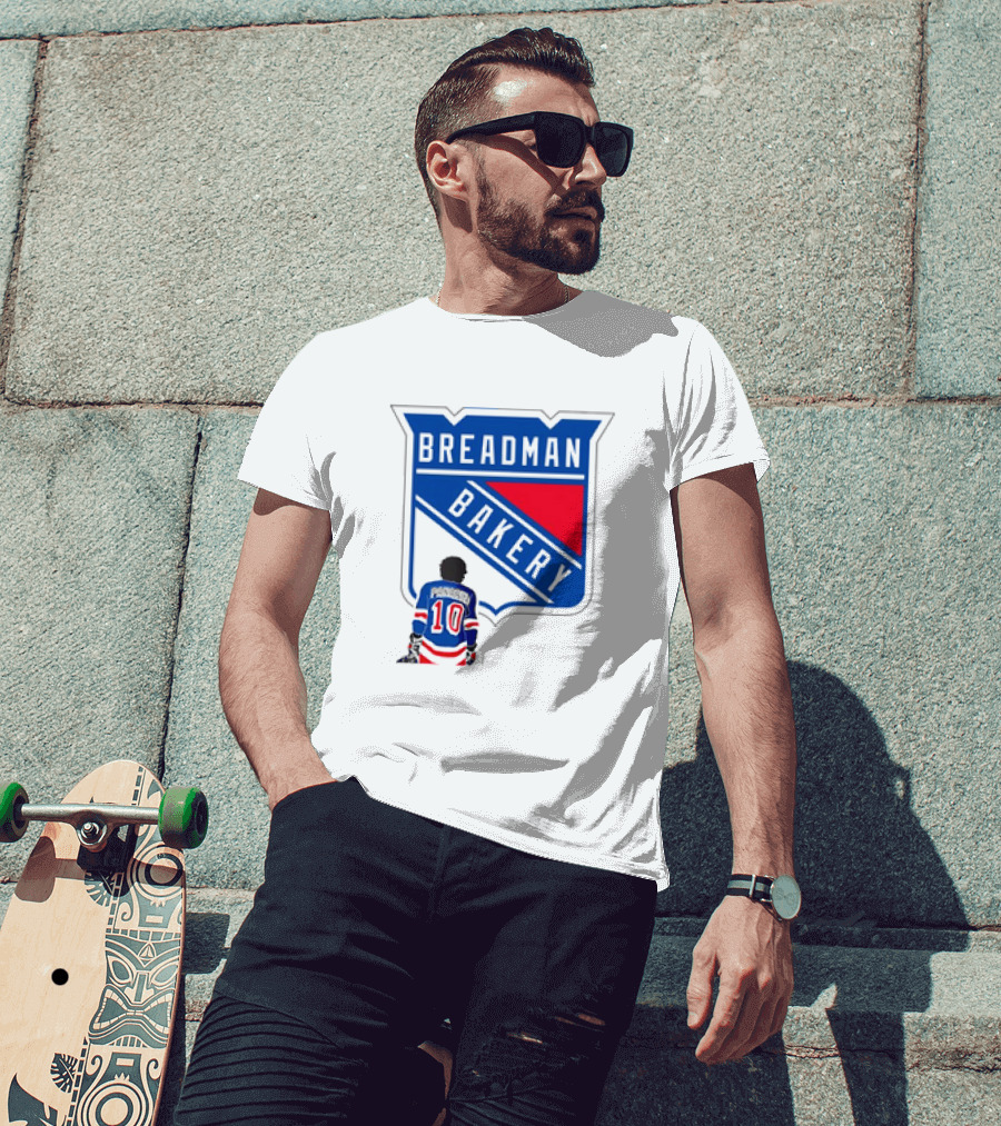 Breadman Bakery Artemi Panarin 10 True Blue New York Rangers Fan T-Shirt