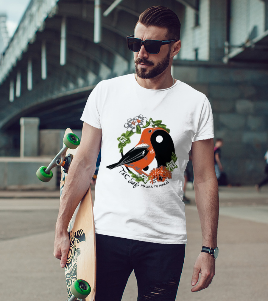 T&C Surf Mauka To Makai Bird Floral Yin Yang T-Shirt