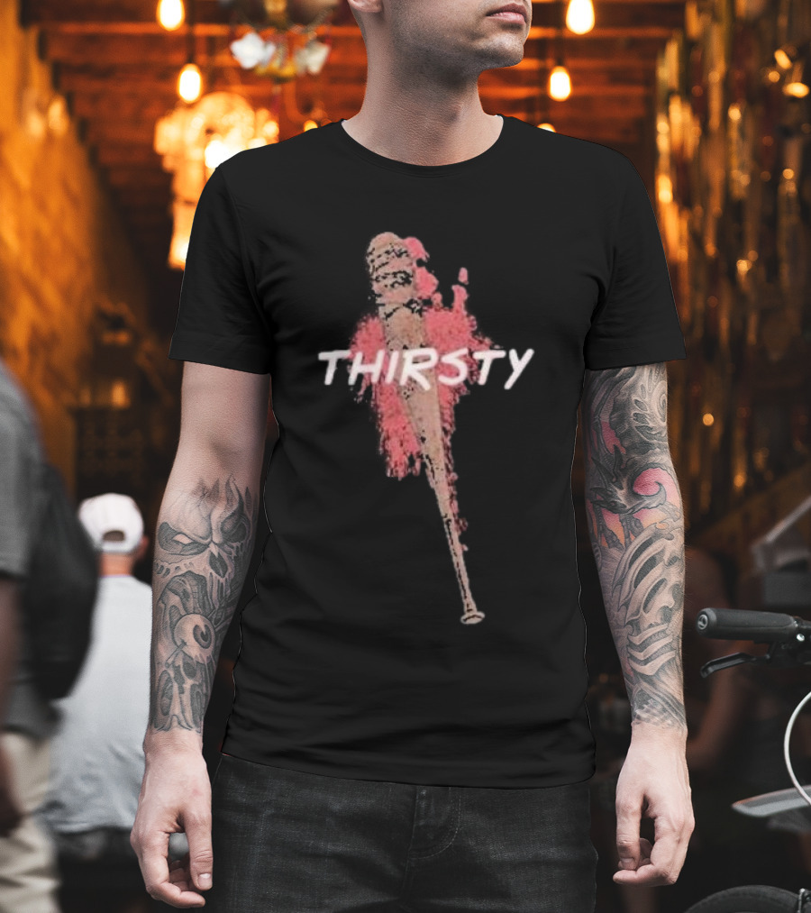 Skybound The Walking Dead Lucille Thirsty Blood Splatter Baseball Bat T-Shirt