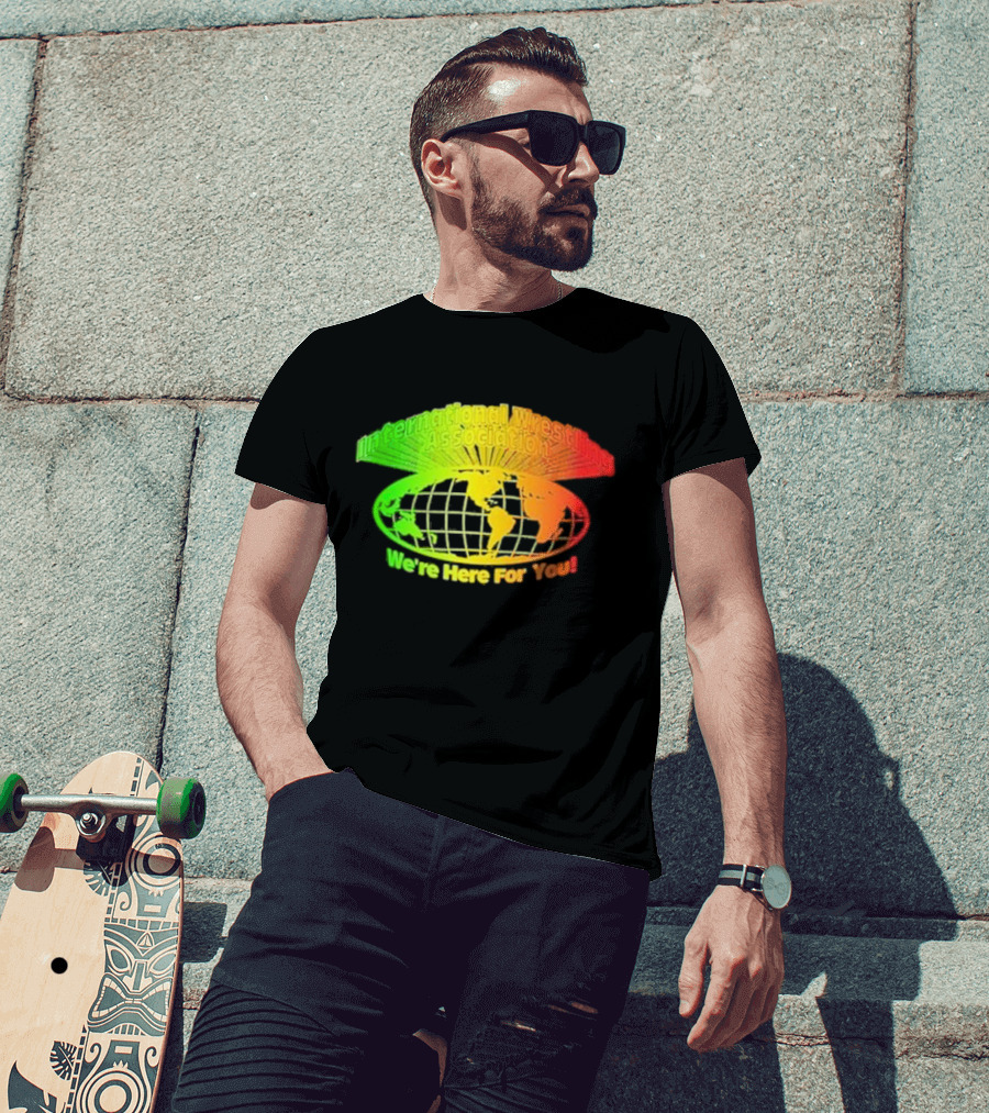 International Wrestling Association We’re Here For You Global Map T-Shirt