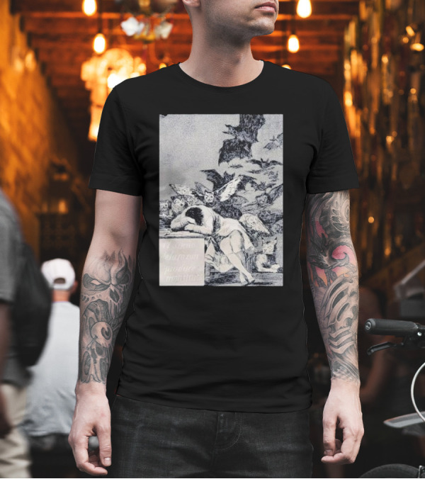 Francisco Goya The Sleep of Reason Produces Monsters Artwork Scene with Bats and Owls T-Shirt Francisco Goya The Sleep of Reason Produces Monsters Artwork Scene with Bats and Owls T-Shirt