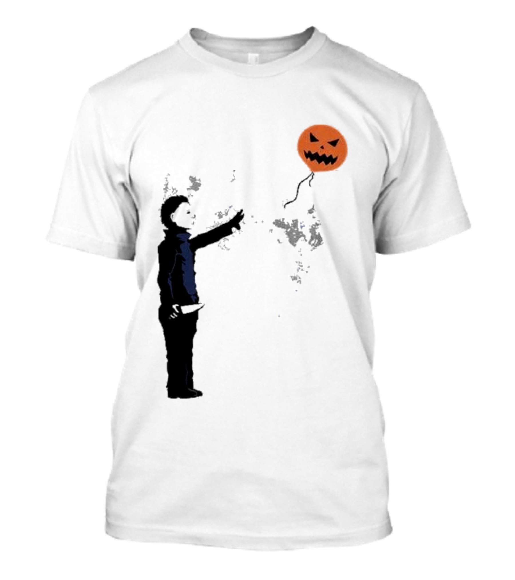 Ballooween Banksy Balloon Girl Meets Michael Myers Terror Horror Balloon T-Shirt