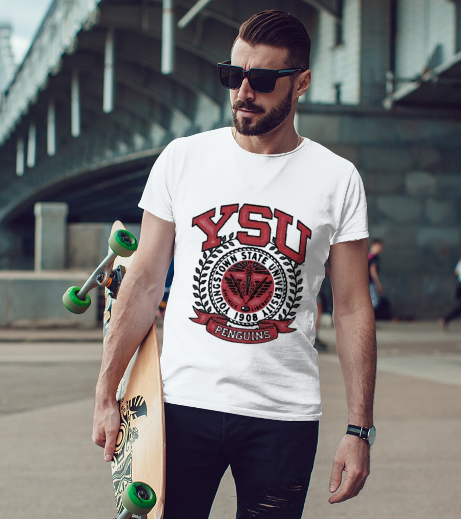 Youngstown Clothing Co Youngstown State University 1908 YSU Penguins Crest T-Shirt