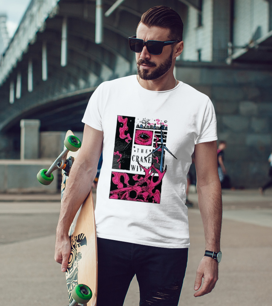 The Crane Wives The Well Pink Skull And Windmill T-Shirt
