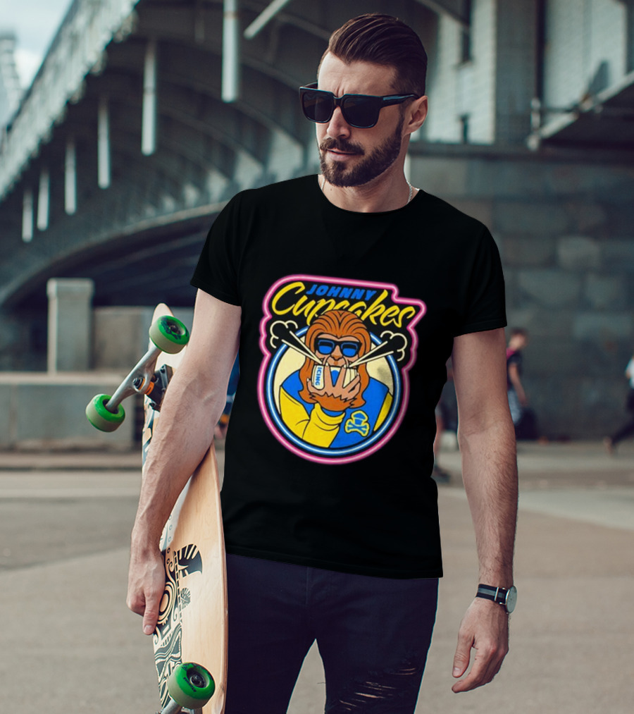 Johnny Cupcakes Wolfie Iconic Logo Sunglasses Chopsticks T-Shirt