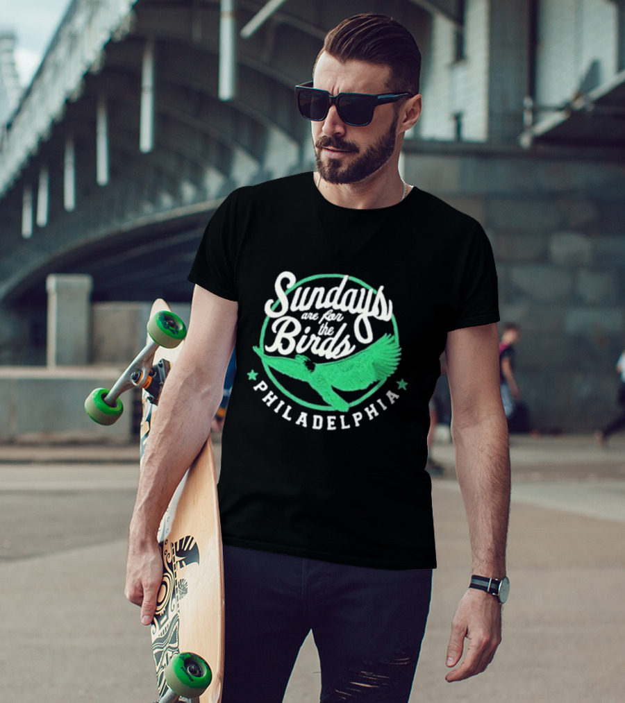 Philadelphia Sundays Are For The Birds Green Winged T-Shirt
