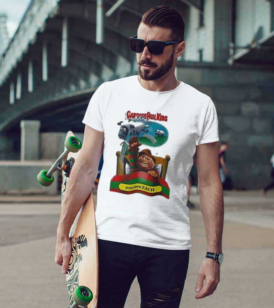 Garbage Pail Kids Insomni Zach Freddy Krueger Sheep Jumping Bed T-Shirt