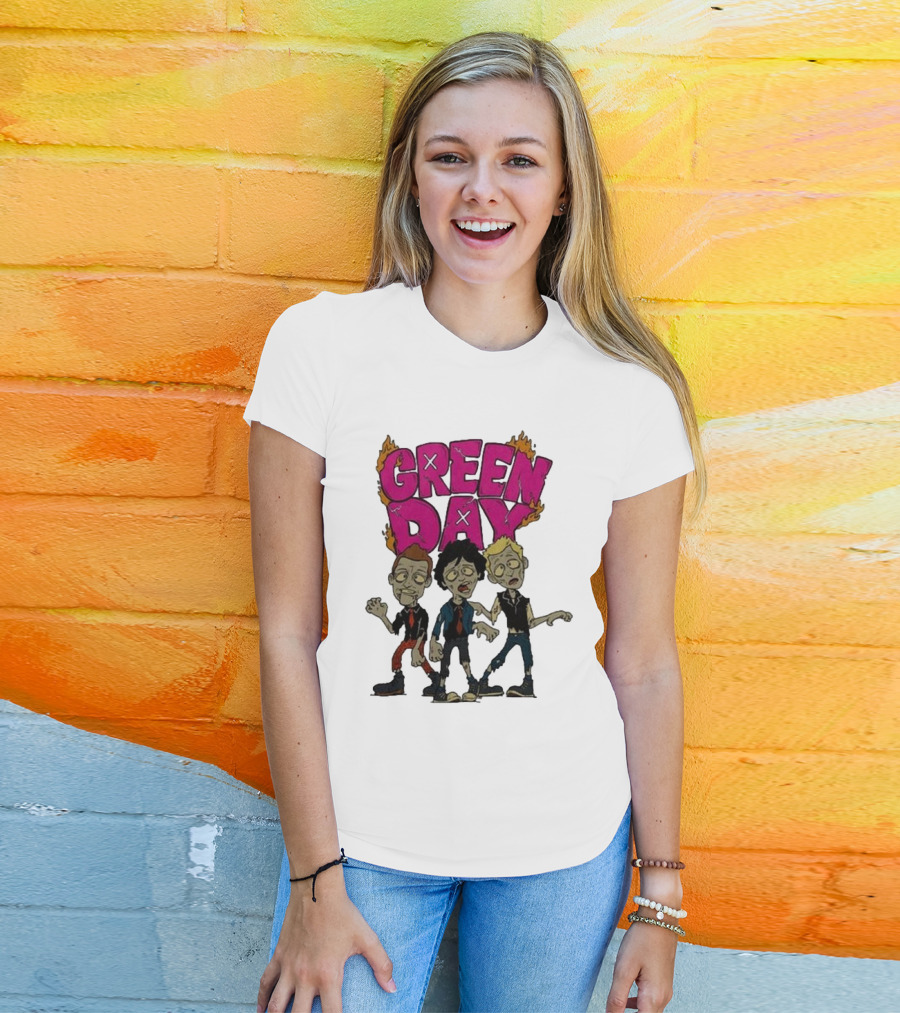 Green Day Walking Zombie Band Members T-Shirt