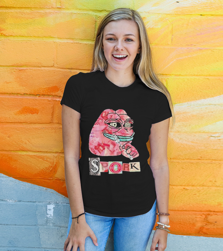 Frog Joseph David Colombo $pork Money Collage T-Shirt