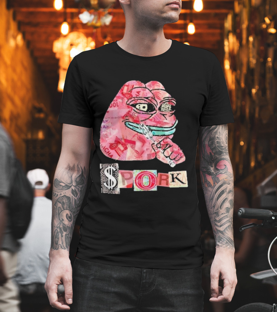 Frog Joseph David Colombo $pork Money Collage T-Shirt