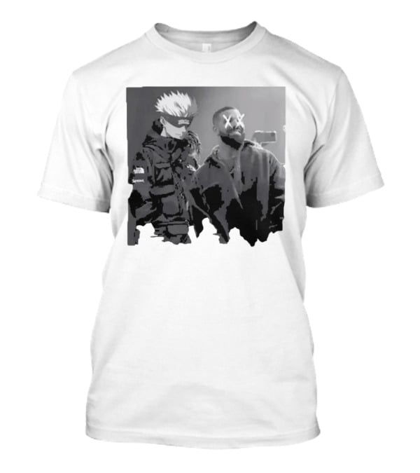 Drake X Gojo Satoru Crossover Black And White Manga Aesthetic T-Shirt