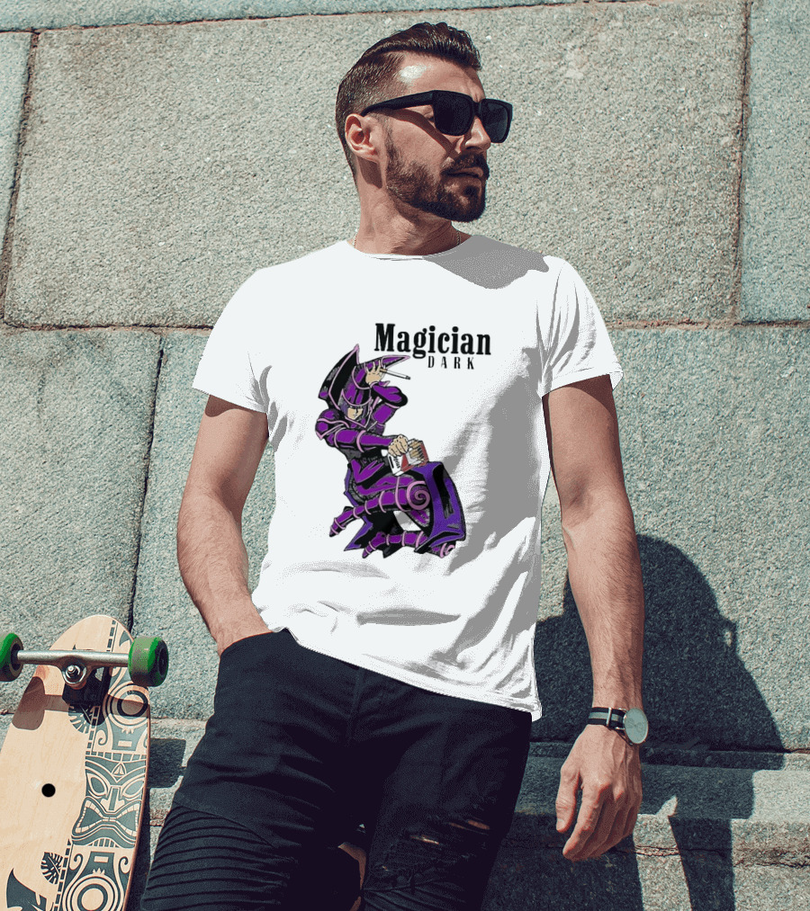 Magician Dark Smoking Mage Card Pose T-Shirt
