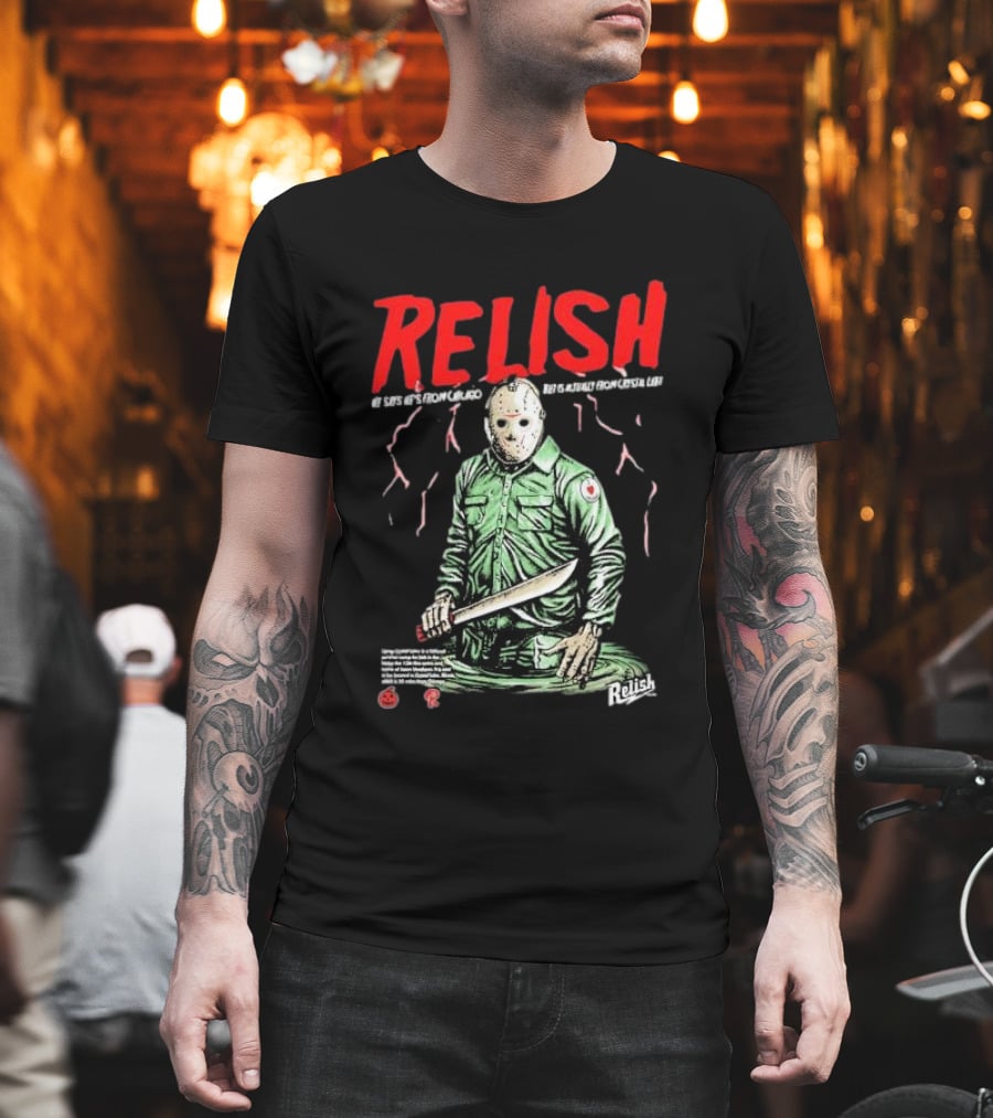 Relish He Says He's From Chicago But Is Actually From Crystal Lake T-Shirt