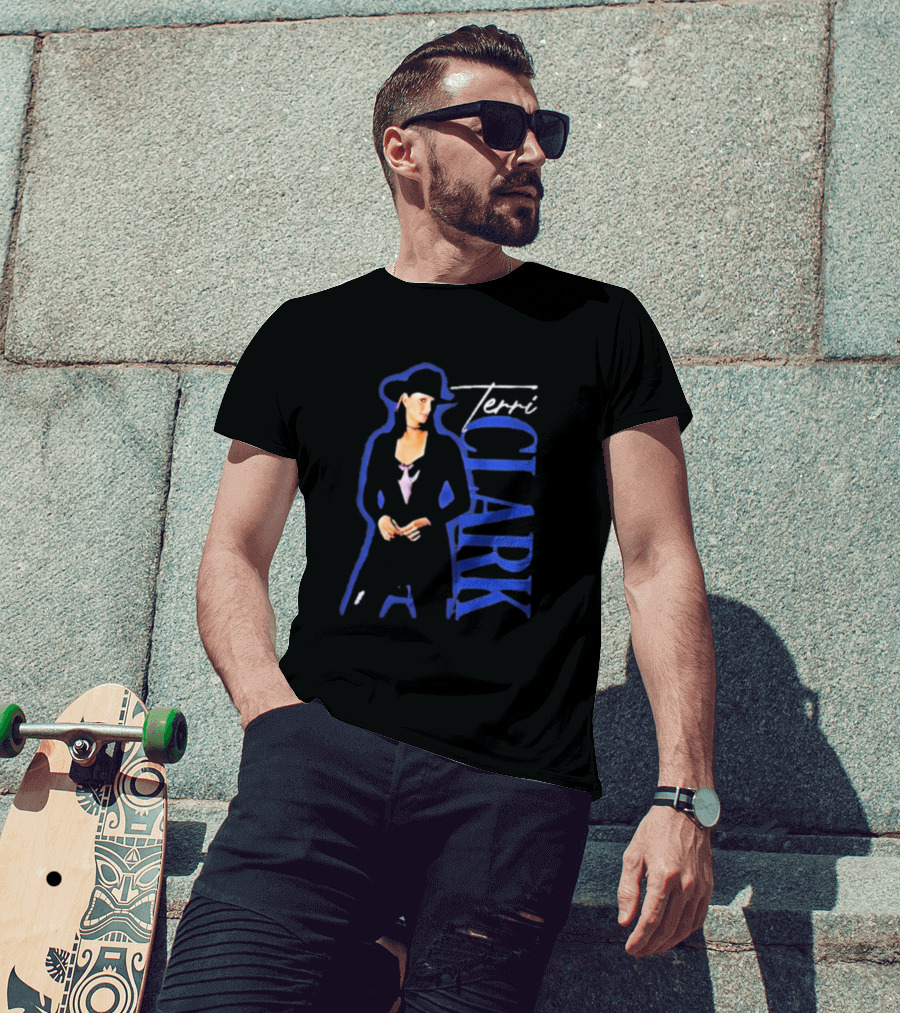 Terri Clark Fearless Vintage Black Hat And Blue Lettering T-Shirt