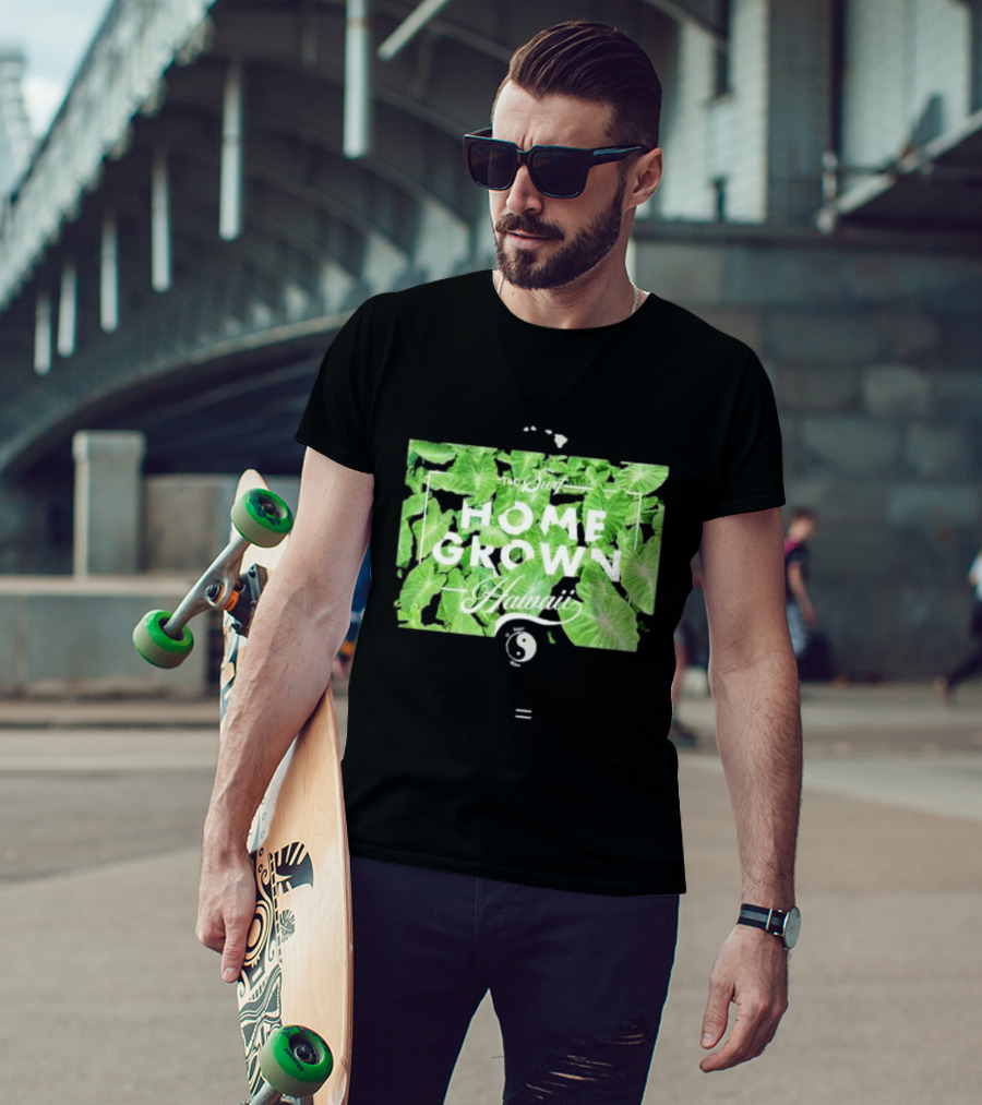 T&C Surf Homegrown Hawaii Yin Yang Tropical Leaves T-Shirt