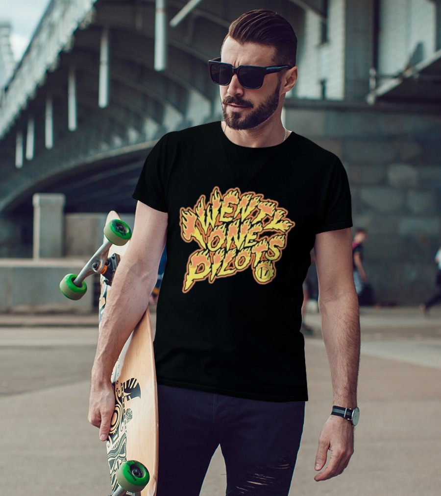 Twenty One Pilots Fiery Text Band T-Shirt
