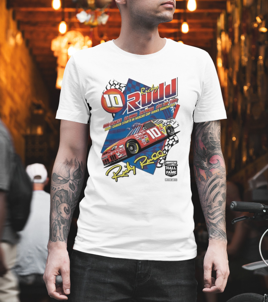 Ricky Rudd 2025 NASCAR Hall of Fame Inductee 906 Starts 23 Wins 29 Top 5s 48 Top 10s Most Career Starts in NASCAR Cup Series Modern Era T-Shirt