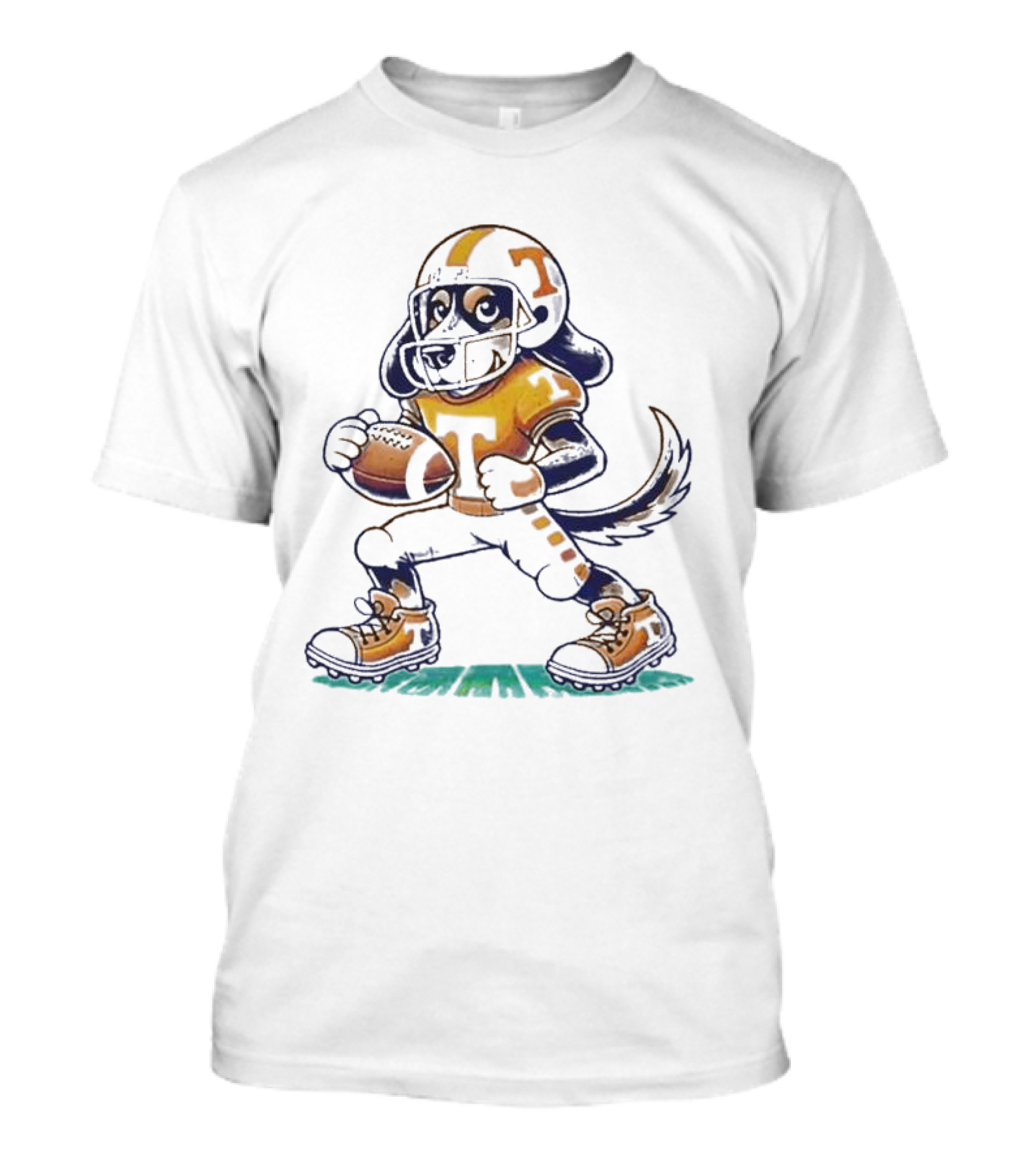 Tennessee Vols Smokey Dog Mascot Football Player T-Shirt