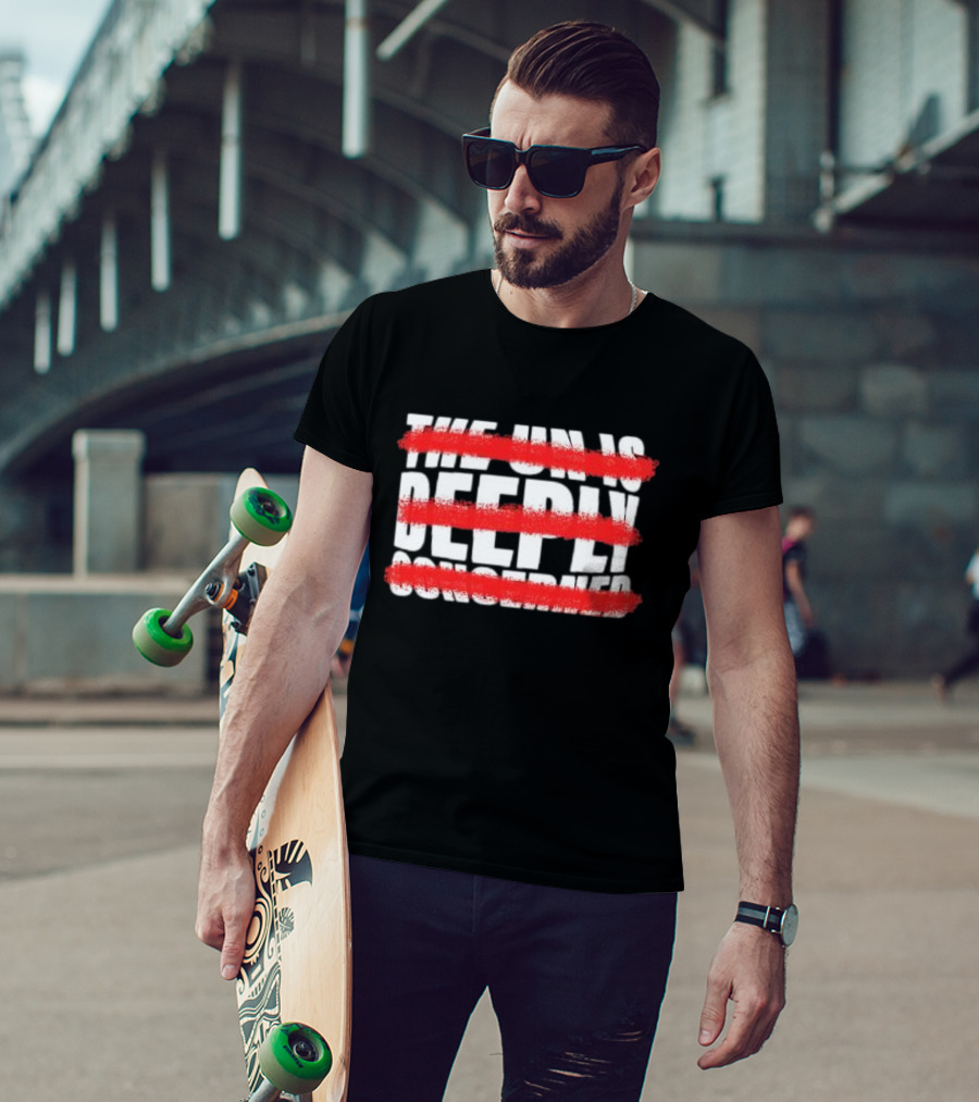 The UN Is Deeply Concerned Strikethrough Red Line T-Shirt