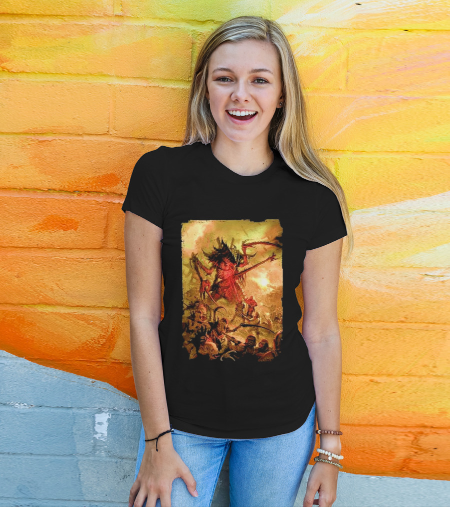 War Zone Octarius Rising Tide Black Tyranid Artwork Battle Scene T-Shirt