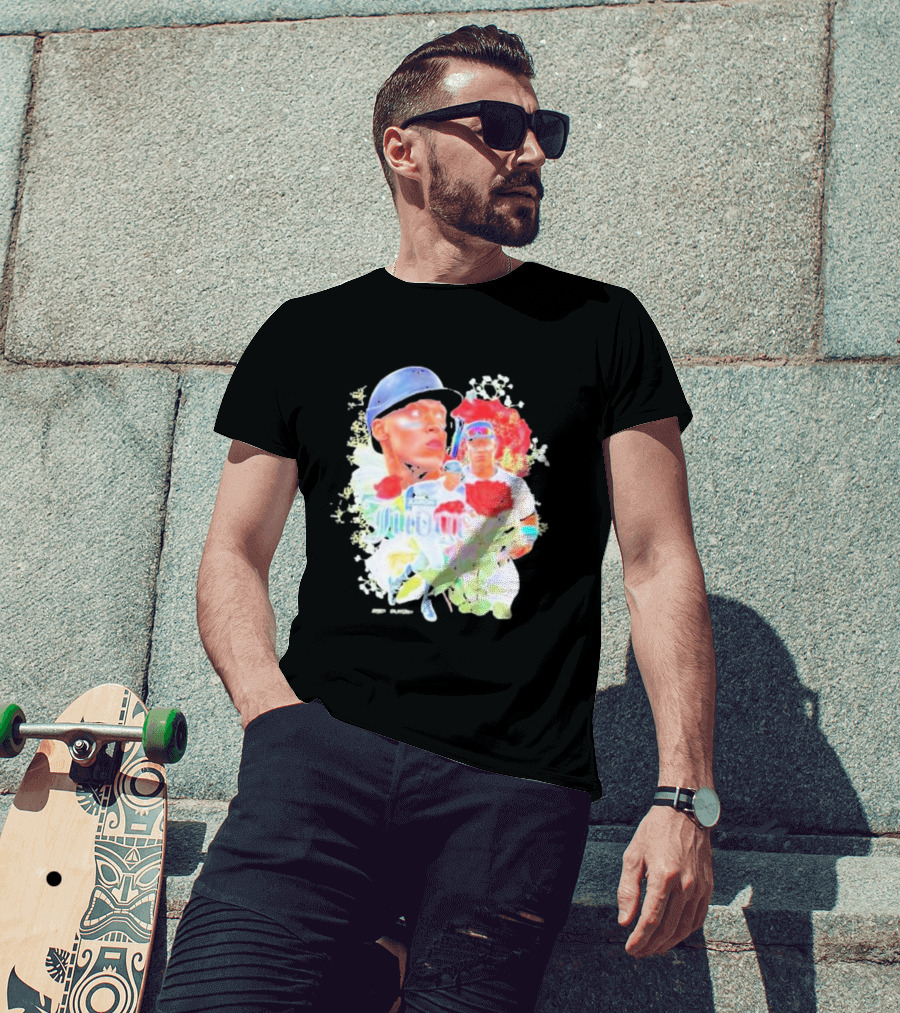 Aaron Judge Smell The Roses New York Yankees Baseball Player Floral T-Shirt