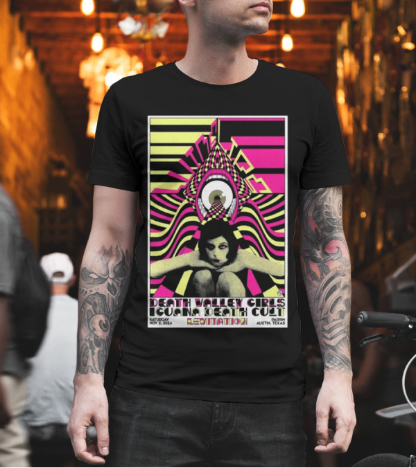 Wine Lips Death Valley Girls Iguana Death Cult Levitation Nov 2 2024 Parish Austin Texas T-Shirt Wine Lips Death Valley Girls Iguana Death Cult Levitation Nov 2 2024 Parish Austin Texas T-Shirt