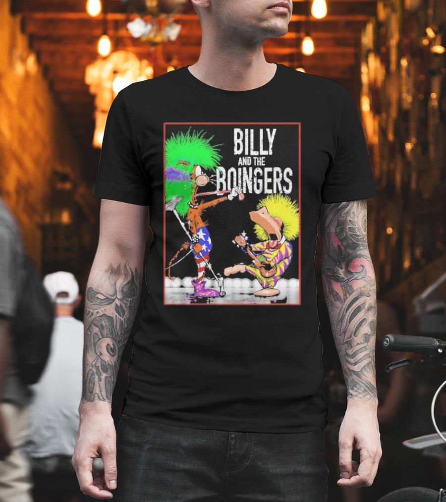 Billy And The Boingers Celebrate Big Hair Era With Great Music Star Stripes and Colors T-Shirt