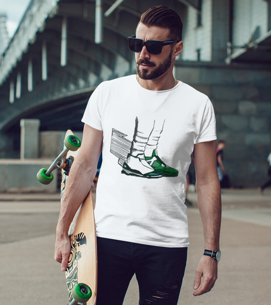 Shoe Game Comfort Colors Green Soccer Sneakers And White Socks T-Shirt