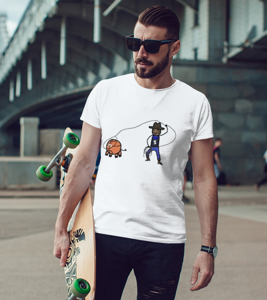 Paint Paolo Ranch-Ero Basketball Cowboy With Number Five T-Shirt