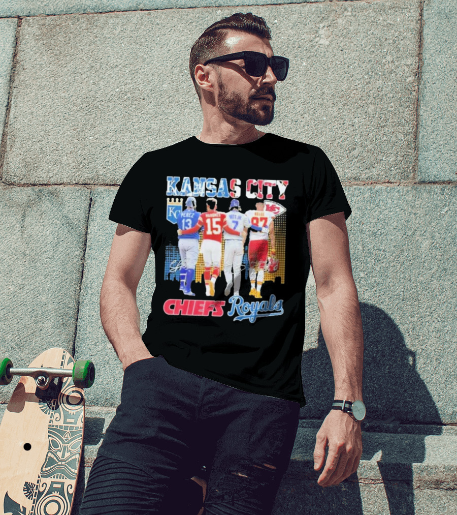 Kansas City Chiefs Royals Perez Mahomes Witt Jr Kelce T-Shirt