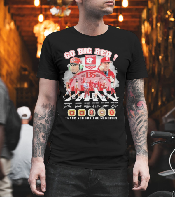 Go Big Red Nebraska Cornhuskers 135 Years 1890-2025 Thank You For The Memories T-Shirt Go Big Red Nebraska Cornhuskers 135 Years 1890-2025 Thank You For The Memories T-Shirt