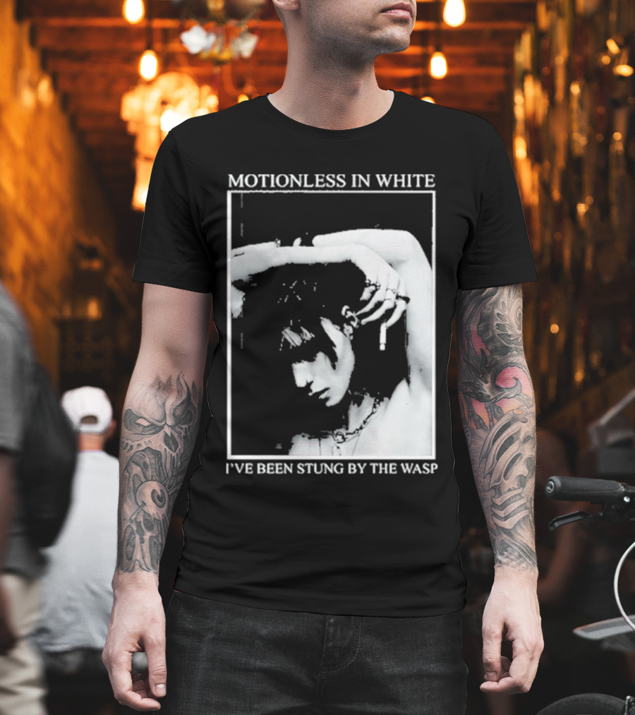 Motionless In White I've Been Stung By The Wasp Monochrome Portrait Image T-Shirt