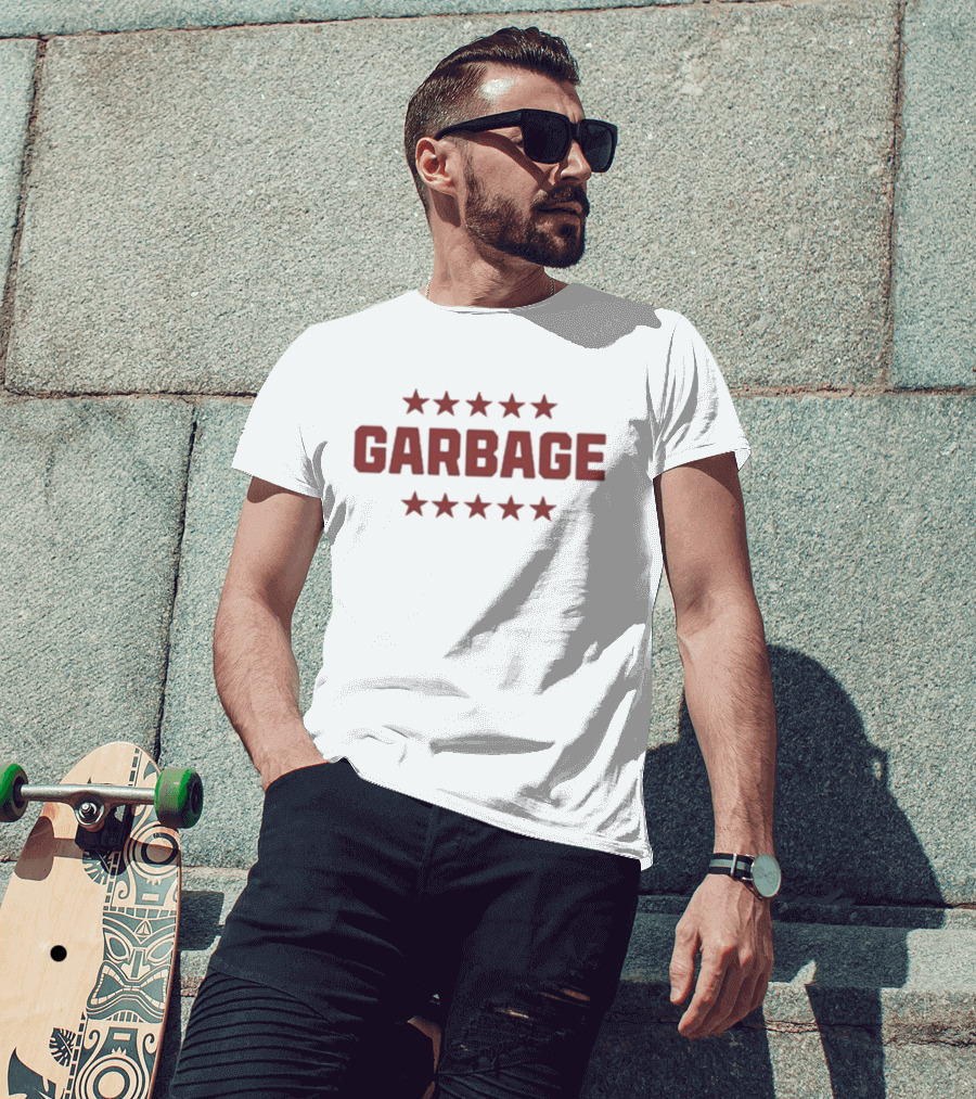 Chad Garbage Star Pattern Emblem T-Shirt