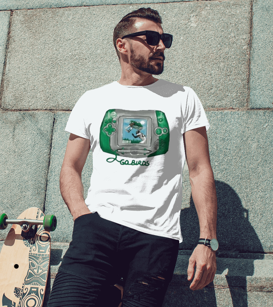 The Basement Yard Tby Radio City Ivory New Go Birds Retro Handheld Gaming Football T-Shirt