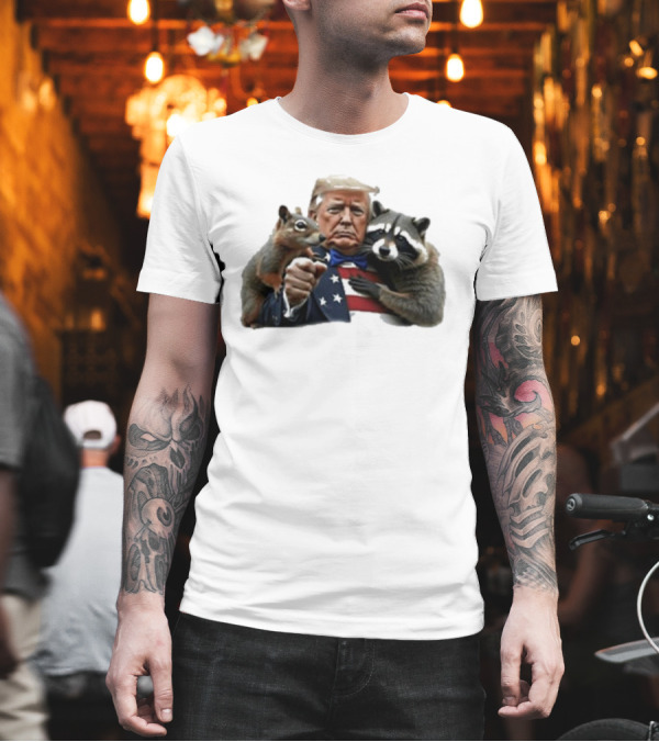 Trump Holding Peanut Squirrel Raccoon Patriot T-Shirt Trump Holding Peanut Squirrel Raccoon Patriot T-Shirt