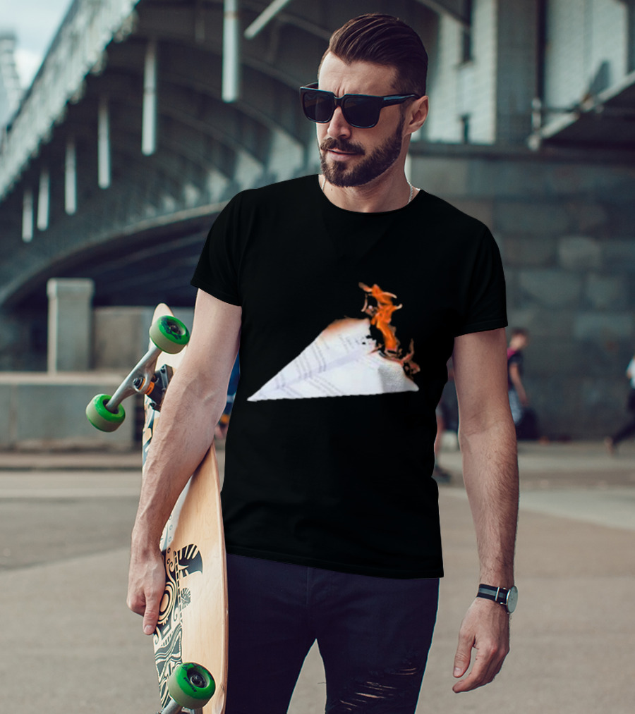 Lovejoyonline Lovejoy Nuisance Burning Paper Plane T-Shirt
