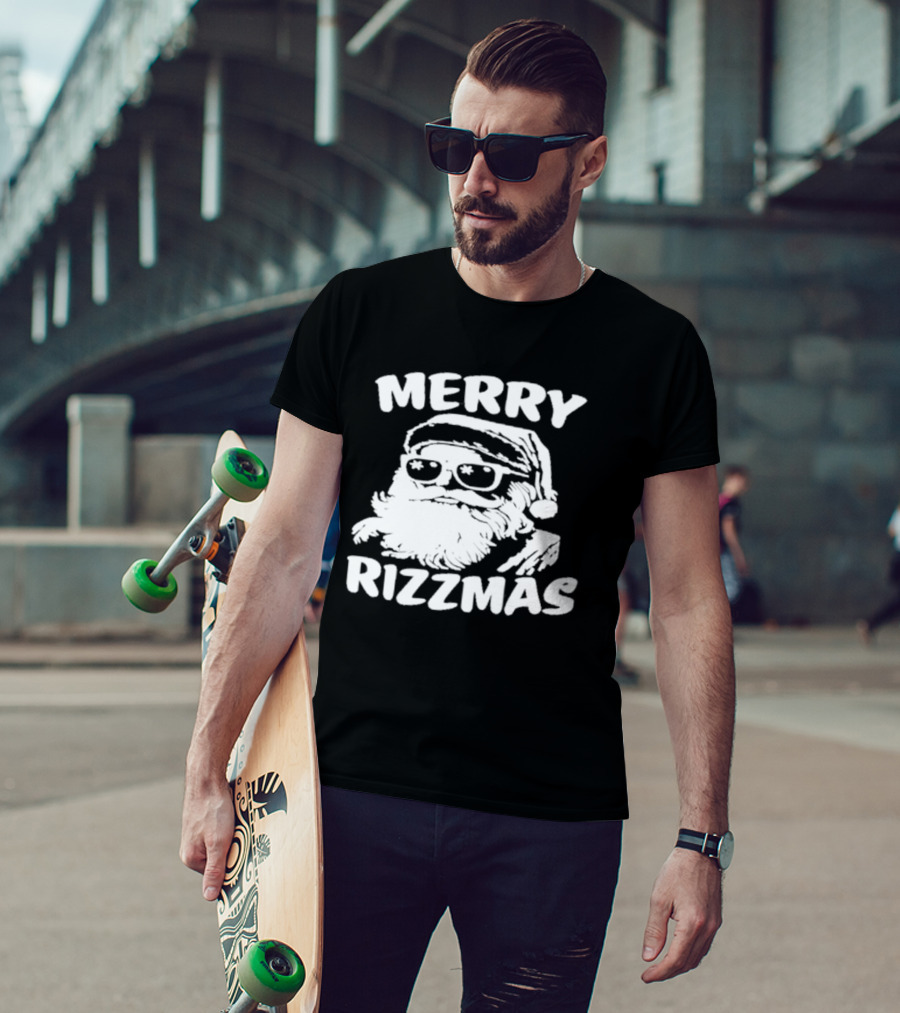Blake Grupe Merry Rizzmas Santa With Sunglasses T-Shirt