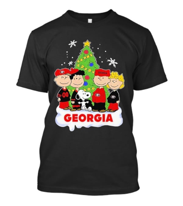 Georgia Bulldogs Snoopy And Friends Christmas T-Shirt