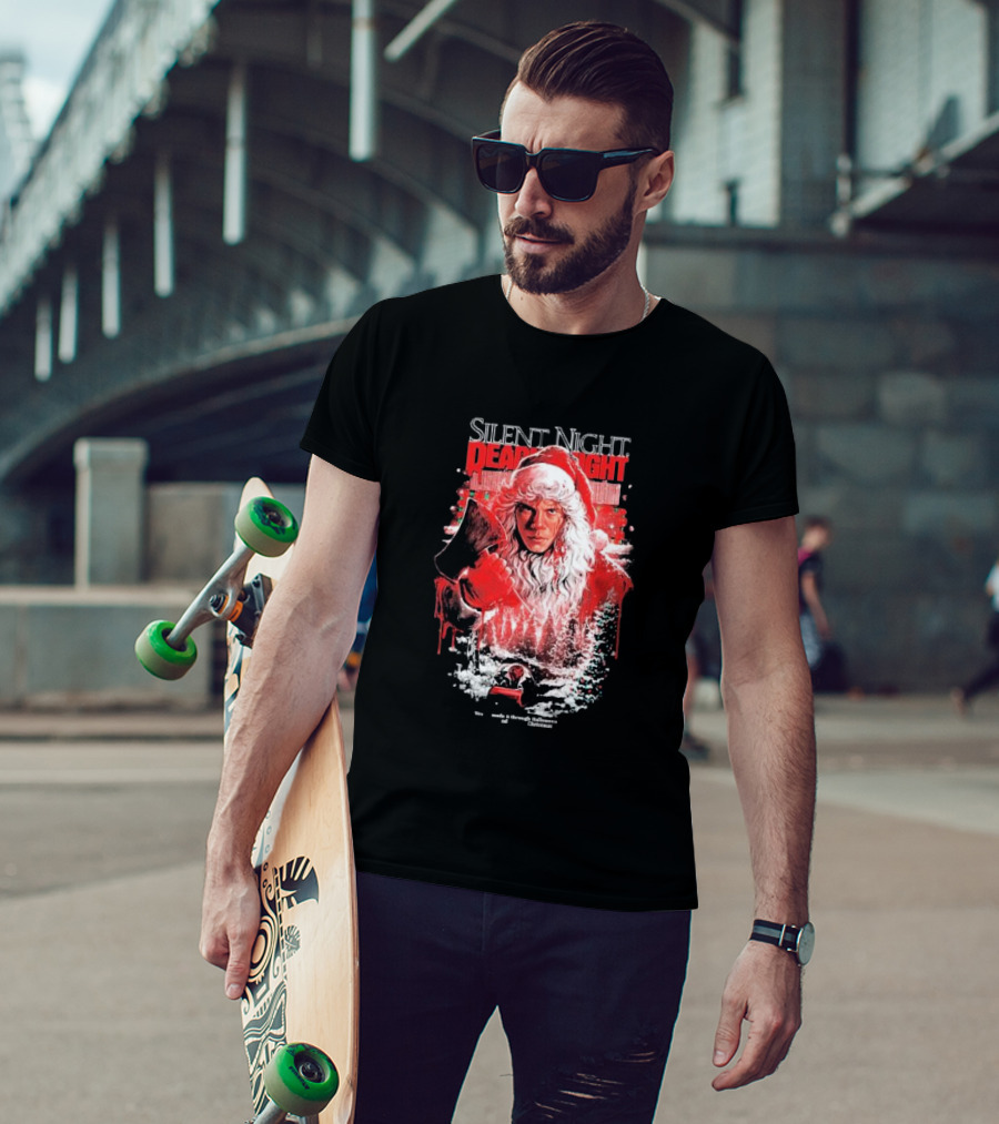 Silent Night Deadly Night Santa's Slay With Axe In Creepy Christmas Scene T-Shirt
