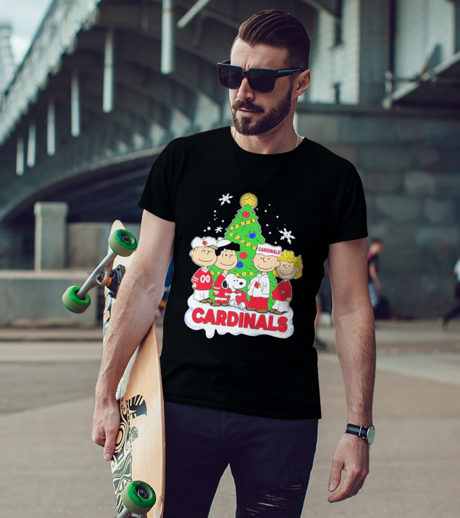 Arizona Cardinals Snoopy Christmas Peanuts Characters Cardinals Fans T-Shirt